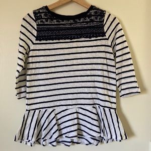 Crown & Ivy 3/4 Length Peplum Top